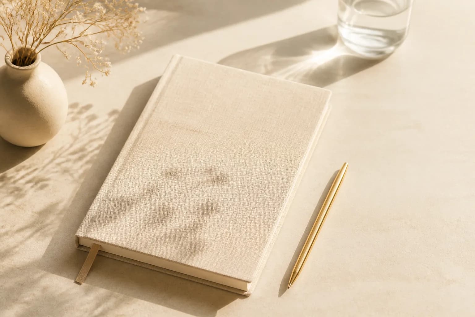 Notizbuch zur Persönlichkeitsanalyse auf einem hellen Tisch